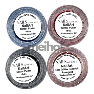 NAM24 Nailart Glitter Puder Mix | Abverkauf 4-teilig